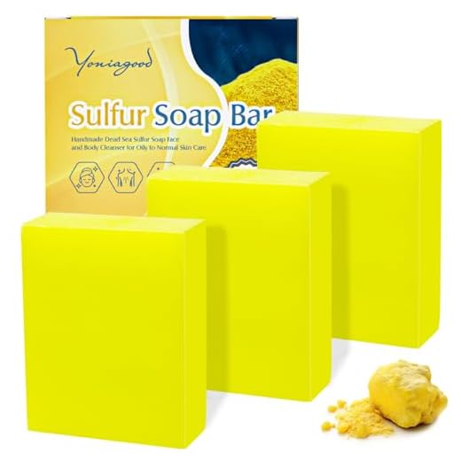 yoniagood 3 Sabonetes de enxofre do Mar Morto, Sabonete em barra de enxofre natural com sal do Mar Morto, óleo de melaleuca, esfoliante facial e corporal e barra hidratante para homens e mulheres