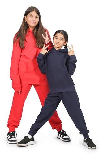 Image of EVERYDAY KIDS Girls' Cotton Fleece Sweatpants; Girls' Activewear Jogger Pants - Soft and Breathable Cotton /Poly Blend