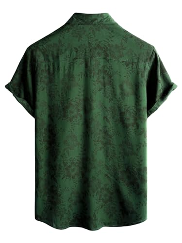 Image of JOTOOK Mens Hawaiian Shirt Short Sleeve Button Down Tropical Shirts Casual Floral Summer Beach Shirt