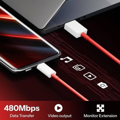 Image of 100W Type C Dash /Warp Fast Charging Cable | Fast Data Sync Cable | Compatible with Oneplus 15,15R,13,13R,12,12R,11,11R,10Pro,10R,10T,9RT,9R,8R,8T,7, 6 /6T /,Ce5,Nord Ce3,Ce4. (1M.)
