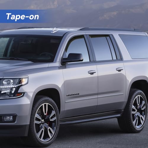 Image of Window Visors Rain Guards Shield for 2015-2020 Chevy Tahoe /GMC Yukon(Not for XL or Denali), Out-Channel Window Wind Deflectors Vent Rain Visors Shades for 15-20 Cadillac Escalade(Not for ESV)