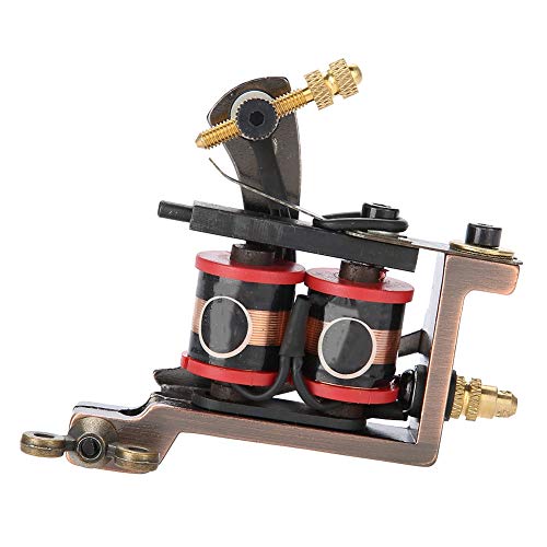 Coil Tattoo Machine, 10 Wrap Coils Tattoo Shader Machine Handmade,Retro Copper Color Tattoo Gun Coils,Professional Alloy Tattoo Machine Liner Shader Tattoo Gun For Lining, Coloring And Shading/Tattoo Lover. #TOP1