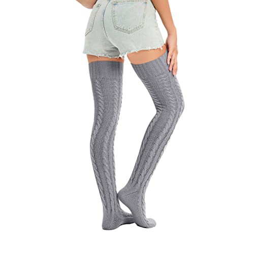 Image of Sexybody Women's Thigh High Socks Over the Knee Knit Socks, Winter Leg Warmers Stockings Knee High Tube Arctic Fleece
