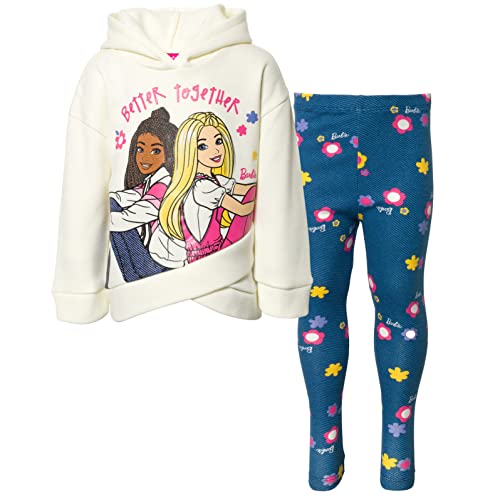 Barbie Girls Fleece Hoodie and Leggings Outfit Set Toddler to Big Kid Sizes (2T - 18-20)
