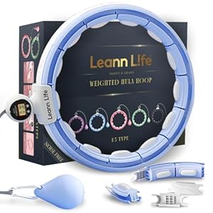 Leann L!fe U5-16 Knots Waist 28”- 46”, for Medium Waist Size, Silent Smart Weighted Hula Hoop for Adults Weight Loss, Infinity Hoop Plus Size, Home Outdoors Fitness Exercise, Abdominal Toner