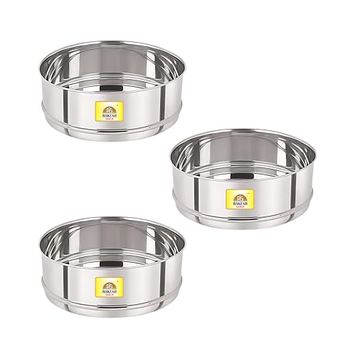 Image of Rakesh Gold Stainless Steel Stackable Separator Bowls (Outer Lid Cooker, 7-8L cooker's Containers)