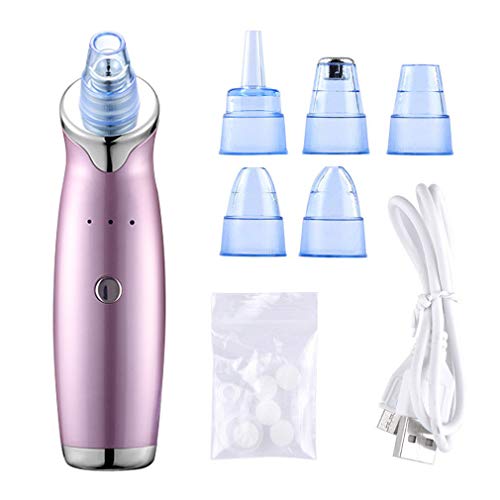 Blackhead Remover Vacuum - Face Skin Pore Cleanser Vacuum Electric Blackhead Remover Pore Cleaner with 5 Replaceable Functional Probes and 3 Adjustable Suction Force Levels (purple)