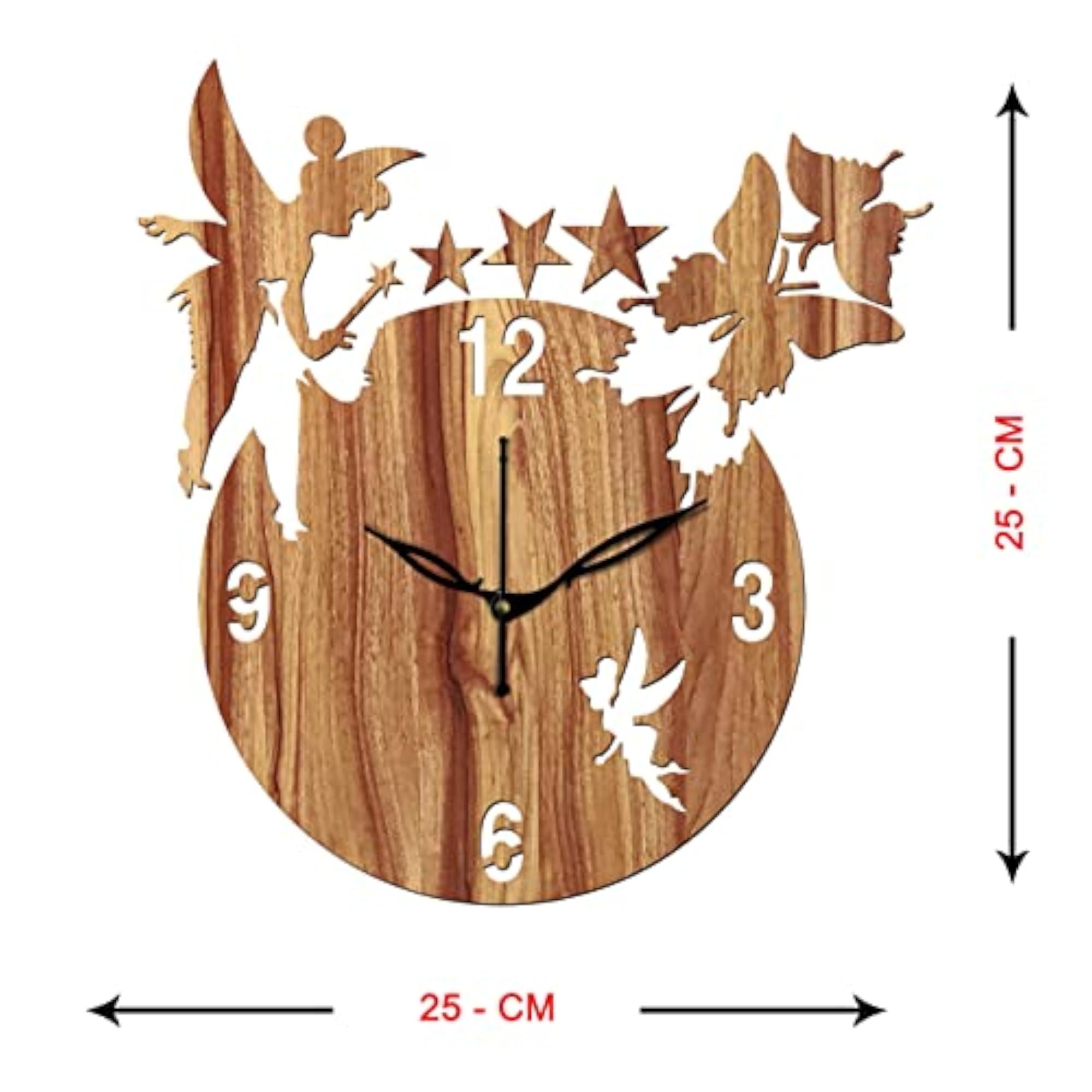 Wooden Wall Clock, 10-Inch Aum Design, Small Size