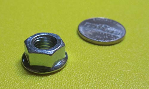Metric Class 8.8 Zinc Plated Serrated Steel Flange Lock Nuts, M8 x 1.25 Thread x 13mm W x 8mm H, 100 Pcs