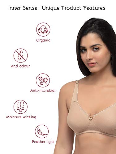Image of Inner Sense Organic Cotton Bamboo Bra for Woman with Concentric Stitches I Full Coverage Bra for Heavy Bust with Side Support I Non Padded Innerwear with Wire-Free Design