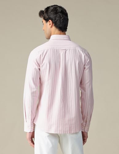 Image of U.S. Polo ASSN. Striped Regular Fit Shirt for Men - 100% Cotton, Breathable & Comfortable, Full Sleeves Casual Shirt for Men