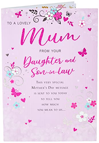 Modern Mother's Day Card For Mum From Son And Daughter In Law - 9" X 6" - Regal Publishing