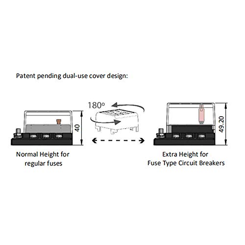 RuleaxAsi Bloco de fusíveis com lâmina de 6 vias Caixa porta-fusíveis Novo 6 Circuito ATP/ATC/ATO co