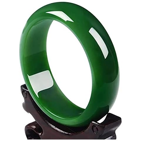 WZFANJIJ Jade BangleBracelet for Women Retro Chinese Style Natural Green Jade Bangle 56mm-68mm,64-68mm Cover