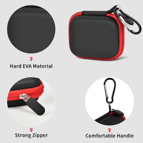 Image of Car and Auto Mini Carry Case Compatible with BlueDriver Bluetooth Pro /Pro Next Gen OBDII OBD2 Scan Tool Monitor for iPhone & Android (Black+Red Zipper)