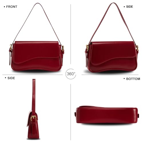Image of Shoulder Bag for Women Trendy Purse PU Leather Hobo Handbags Clutch Saddle Bag with 2 Removable Stra