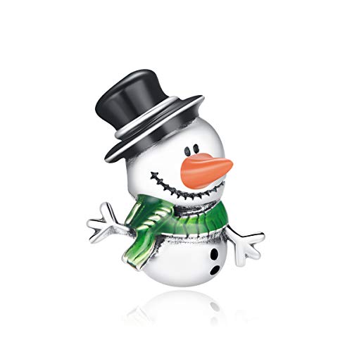 Breloque Petit Bonhomme de Neige en Argent 925 Sterling Certifié pour Bracelet
