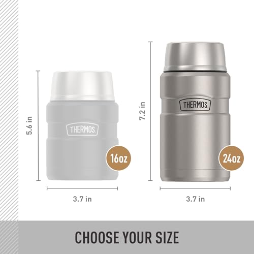 Image of THERMOS Stainless King Vacuum-Insulated Food Jar, 24 Ounce, Matte Steel