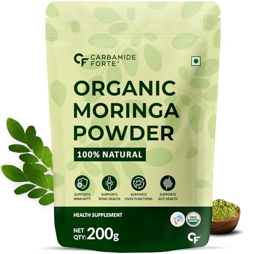 Carbamide Forte 100% Moringa Powder Organic - Moringa Oleifera - USDA Certified Organic Moringa Powder for Immunity, Digestion & Energy - 200g Veg Drumstick Leaves Powder (B09NNGLHTP) Amazon Price History, Amazon Price Tracker