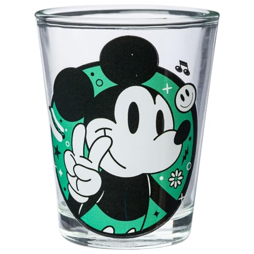 Image of Silver Buffalo Disney Mickey and Minnie Mouse 4 Piece Mini Glass Set, 1.5 Ounces