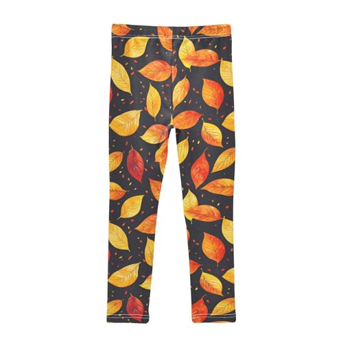 Autumn Leaves Girls Leggings Soft Stretch Workout Yoga Dance Pants for Kids Casual Tights2