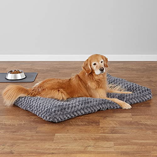 Amazon Basics 46 Inch Plush Pet Bed And Dog Crate Pad, X-Large, Gray Swirl #TOP7