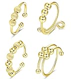 💕ANILLOS DE FIDGET PARA LA ANSIEDAD💕-- Los anillos de preocupación Spinner te ayudan a aliviar el estrés, la ansiedad y el aburrimiento. Cuando estás meditando, pensando, el anillo giratorio inquieto es un gran juguete para almejarte y mejorarte. Ideal para manos inquietas y momentos estresantes. Atemporal y con estilo. Superficie chapada en oro, bien pulida, cómoda de llevar.