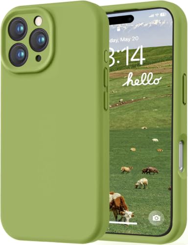 Image of LOVE 3000 Designed for iPhone 16 Pro Max Case, Premium Silicone with [Soft Anti-Scratch Microfiber Lining] Shockproof Protective Phone Case for Men Women Girls 6.9 inch, Cedar Green