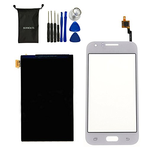 sunways Touch Digitizer Glass Lens Screen Replacement + LCD Display Digitizer Screen for Samsung Galaxy J1 J100(White) with Device Opening Tools