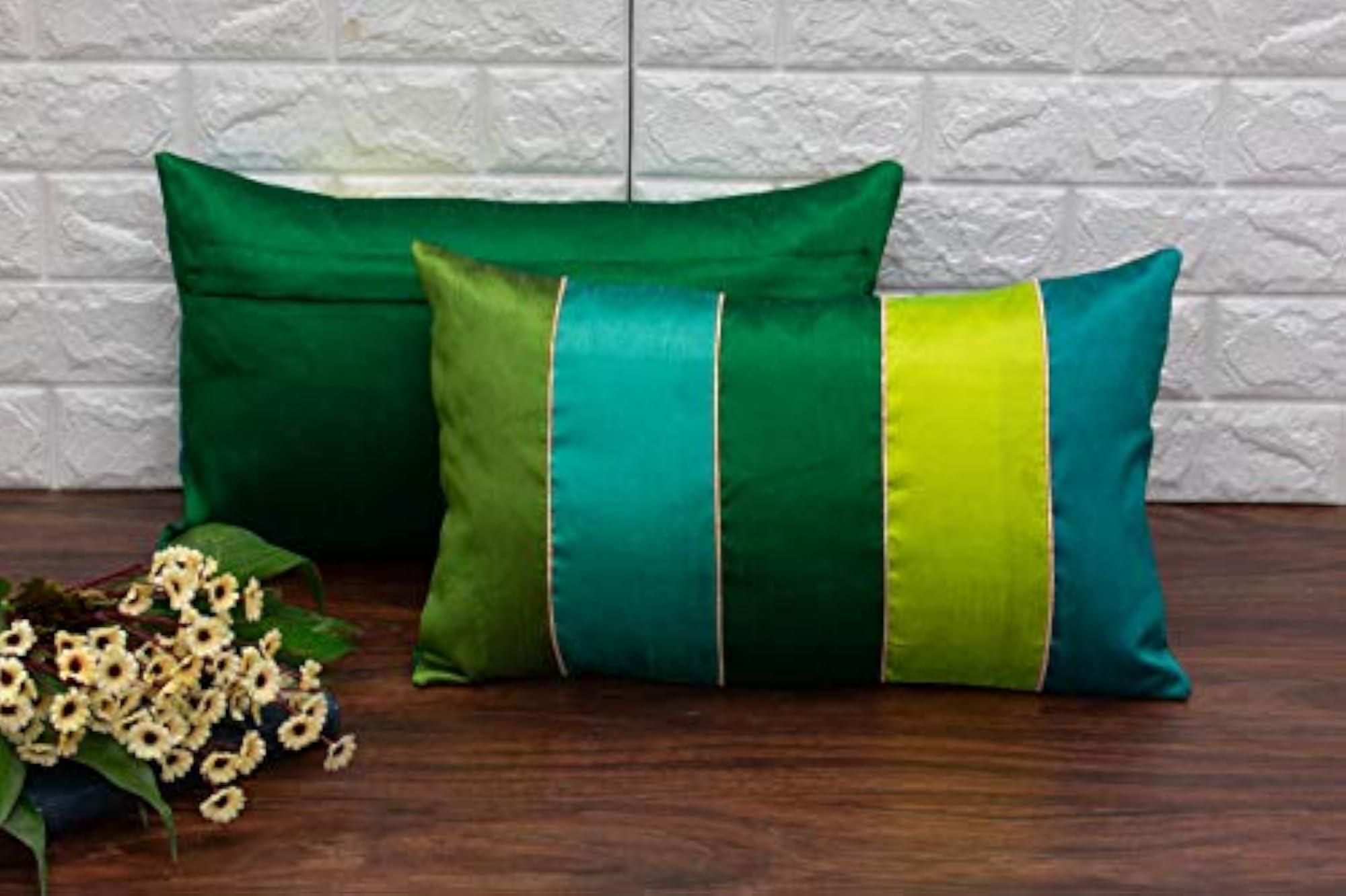 Long Rectangular 'Go Green' Designer Cushion Covers