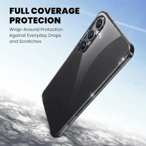 Image of VONZEE Compatible with Samsung Galaxy S26 5G Back Cover Case Clear,[ Anti Yellow ][Military Grade Protection] Hard PC Back Cover Transparent-Black