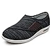 FDGDFG Scarpa Extra Larga diabetici Pantofole in Velcro per Uomo Scarpe Diabetici Traspirante Pantofole Velcro Regolabile Comodi per Edema Gonfiore, Black gray-EU40/250mm