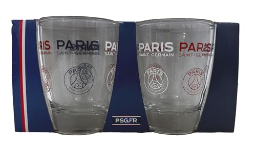 Verre à eau PSG vaisselle de table club Paris Saint Germain lot de 2
