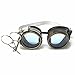 Steampunk Victorian Style Goggles with Compass Design, Neon Blue Lenses & Ocular Loupe