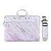 MOSISO Funda Protectora Compatible con 14-15 Pulgadas 2019 2018 2017 2016 MacBook Pro A1990 A1707/DELL Lenovo HP Acer ASUS de Portátil, Bolsa de Hombro Blanda Maletín Bandolera de Patrón Mármol, Rosa