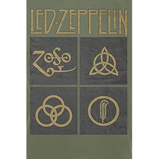 Générique LED Zeppelin Green Symbols Homme T-Shirt Manches Courtes Olive Regular/Coupe Standard - Les Beatles, Paul McCartney, John Lennon, RIngo Starr, George Harrison Générique LED Zeppelin Green Symbols Homme T-Shirt Manches Courtes Olive Regular/Coupe Standard – Image 3