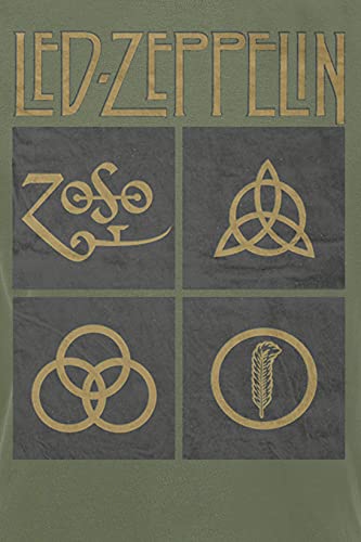 Générique LED Zeppelin Green Symbols Homme T-Shirt Manches Courtes Olive Regular/Coupe Standard - Les Beatles, Paul McCartney, John Lennon, RIngo Starr, George Harrison Générique LED Zeppelin Green Symbols Homme T-Shirt Manches Courtes Olive Regular/Coupe Standard – Image 4