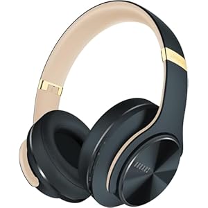 DOQAUS Bluetooth Kopfhörer Over Ear, Bis zu 90 Std Kabellose Kopfhörer mit App-Steuerung, 9 EQ-Modi, HiFi Stereo Faltbare Headset mit Mikrofon, weiche Ohrpolster für Reisen/Büro/Handy/PC/Laptops