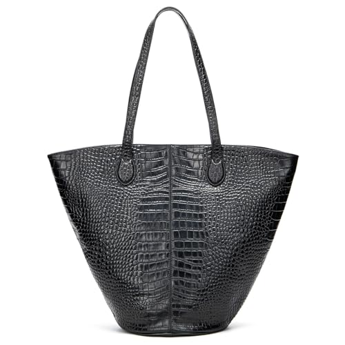 Grande bolsa tote em couro genuíno para mulheres Alça superior Bolsa Satchel Bolsa de ombro oversized Bolsa Hobo (A)