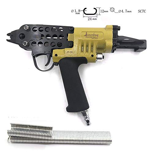 Jitterbug Pneumatic Air C-Ring Tool Hog Ring Plier 15Ga Gauge 3/4" Sc7C For Mattress Closure #TOP1