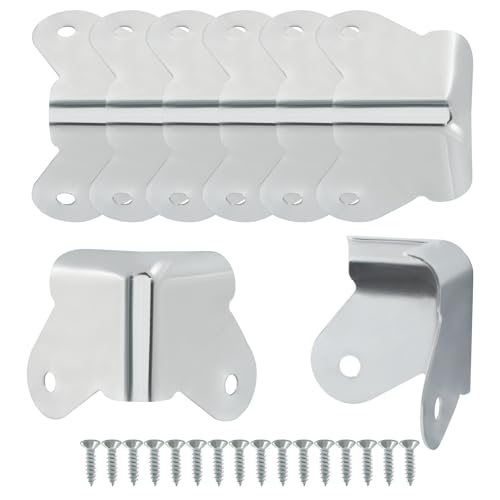 Image of 12Pcs Silver Cabinet /Amp Speaker Corners Protector Iron Speaker Edge Safety Guard Replacement for DJ Stage Speaker, Subwoofer