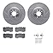 Dynamic Friction Company Front Brake Rotors-Drilled and Slotted-Silver with 5000 Advanced Brake Pads includes Hardware 7512-11040