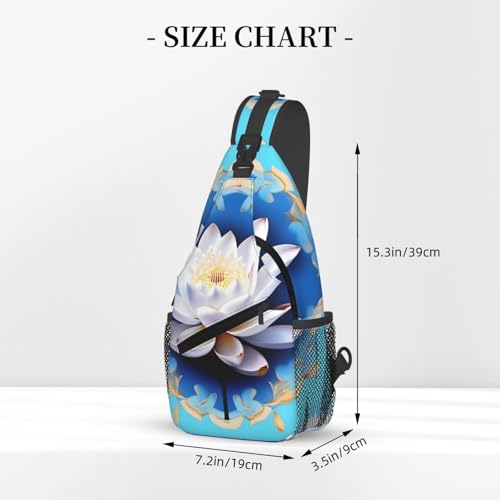 Mochila cruzada de flores estilo asiático para senderismo unisex miniatura 3