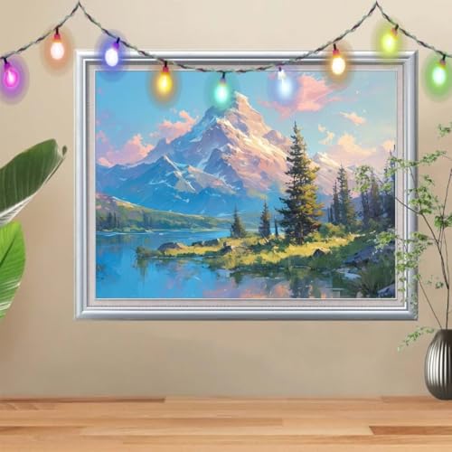 Broderie diamant 5D salon grand canevas strass brillant adulte Schneeberg