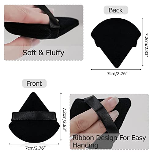 Image of 2Pcs Triangle Powder Puffs, Face Makeup Puff for Body Loose Powder Beauty Makeup Tool (Multicolor)