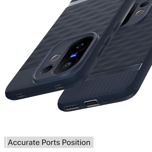 Image of Pikkme Back Cover for Vivo V60 5G / Vivo T4 Pro 5G Camera Protection 3D Hexa Cube Design Silicone Protective Bumper Case (Blue)
