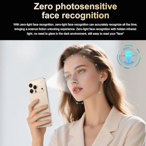 Image of Ecshock 17PM Unlocked Phone | Cell Phone Android 15.0 | 16+512GB Smartphone| 6.99 inch HD Display | Long Battery Life 7000mAh | 68+108MP Zoom Camera| Fingerprint Lock | with Dual SIM (Gold)