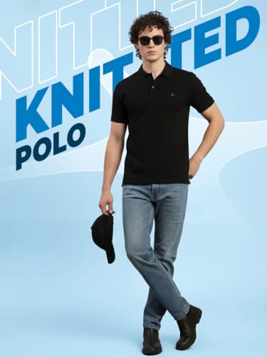 Image of Lux Nitro Men's Self Knitted Premium Cotton Blend Solid Polo T-Shirt | Soft Texture | Classic Collar | Short Sleeve Casual Wear