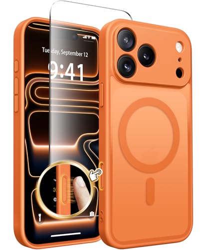 Coque iPhone 17 Pro Max translucide orange design haut de gamme