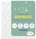 P'TIT LIT   Matelas Bébé Bamboo   60x120 cm   Viscose Douce et Absorbante   sans Traitement Chimique   Déhoussable   Oeko Tex®   Fabrication Française